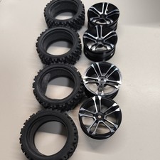 TAMIYA 1:10 ALUFELGEN MIT REIFEN FÜR z.B. TT...