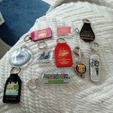 Job Lot Of 10 Vintage Souvenir Keyrings From Places In England .