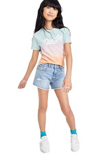 Levi s Girls Mini Mom Shorts Distressed Cutoff Denim Jean Shorts - Jitterbug- 10