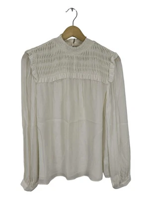 REISS Blouse à enfiler Dames Blouse T EU 38 blanc style décontracté - Photo 1/4