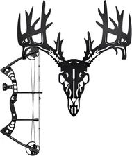 Deer Skull Wall Mount & Bow Rack – Iron Archery Bow Holder for Hunting Decor, Co