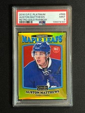 PSA 9 Auston Matthews #R66 Retro Rainbow /149 Gold 2016 OPC Platinum Rookie RC