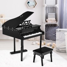Kids 30 key Baby Grand Piano Toy Instrument w/ Bench Sheet Home Play Rack