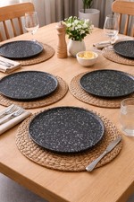 Fairmont & Mine Dinner 4 Plate Raw Design Colour Black With Speckled