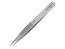 Excelta AC-PI Tweezers, 2-Star, Straight, Blunt Strong Point, Carbon Steel,