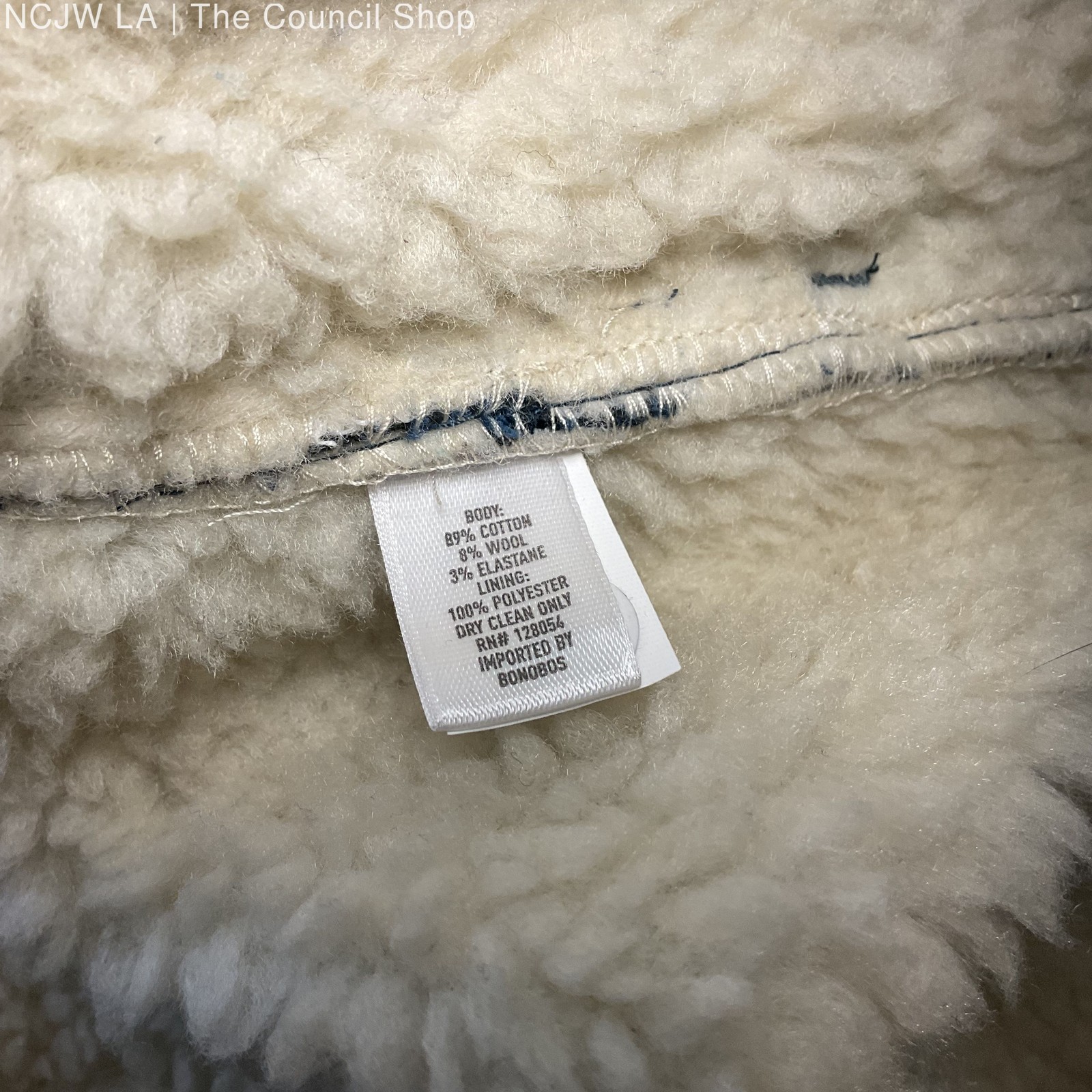 Bonobos Navy Blue Houndstooth Pattern Sherpa Line… - image 5