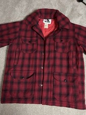 Vintage Woolrich Red Wool Hunting Jacket Coat Mens 44 Made In USA 523 Buffalo