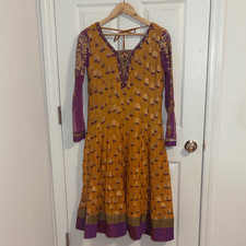 Asian Pakistani/ Indian dress, costume, gold and purple, 44
