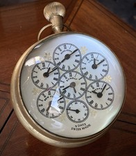World Time desk paperweight 8 Day Ball clock HES oversized pocket watch design