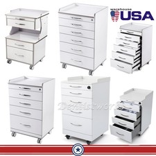 Dental Lab Mobile Storage Cabinet Medical Cart with Drawers Utility Trolley Cart
