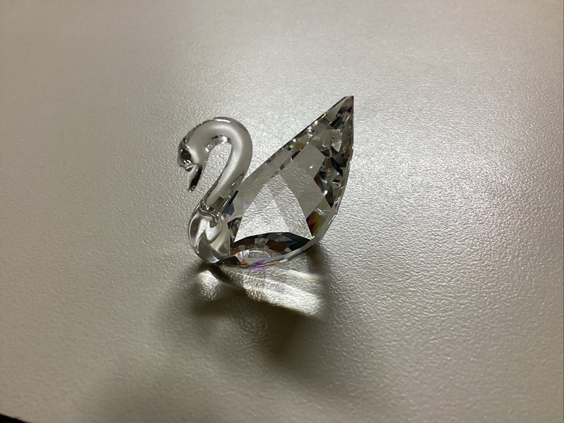 Swarovski Silver Crystal 1 1/4" Swan Clear Figurine w Box #7633