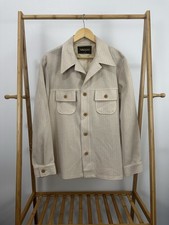 VTG 70s Haggar Men's Leisure Suit Shirt Jacket Striped Plaid Wide Collar 46 USA