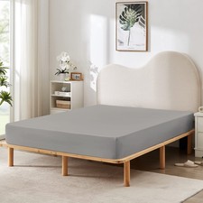 Twin Fitted Sheet 39x75 Inch Deep Pocket Soft Gray Bedding Bottom Sheet New