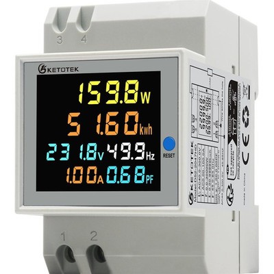 Single Phase Energy Meter Din Rail Electricity Monitor AC 40300V 100A 110V
