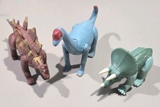 Vintage Plastic Dinosaurs Lot Stegosaurus Triceratops Brachiosaurus