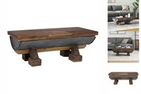 Couchtisch Kaffeetisch Beistelltisch Wohnzimmertisch Natur 90X50X35 Cm Holz