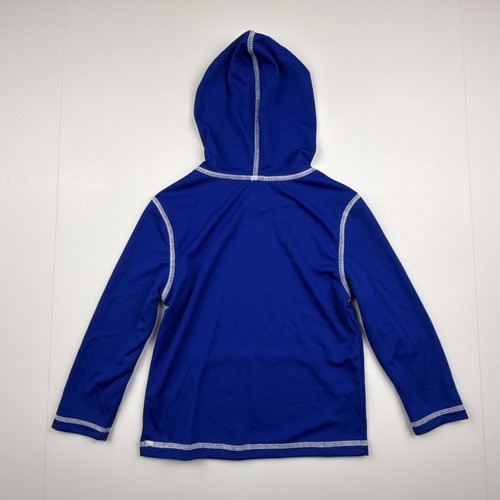 OP Boys' Size 4T Rash Guard Swim Shirt Long Sleeve Hoodie Pocket Royal Blue - Picture 5 of 5