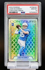 2024 Panini Phoenix Ladd McConkey Rookie Contours Green /25 PSA 10 CON-LMY POP 1
