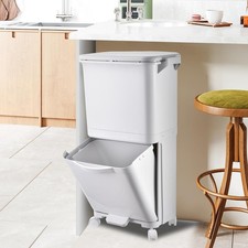 Mülleimer Abfalleimer Trennsystem Mit Tretfunktion Aus ABS 2 Kammern