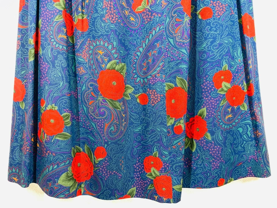 Falda Floral Pendleton Country Sophisticates Vintage Para Mujer Talla 8-10 Botones De Colección Foto 4 de 4