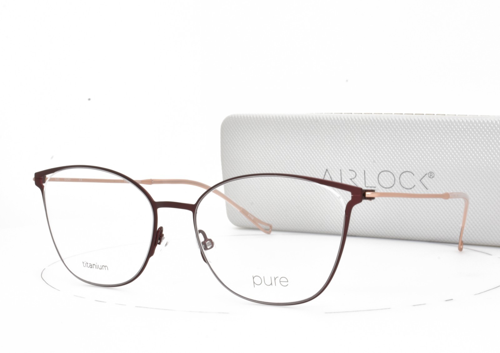 Airlock Pure Eyeglasses Burgundy Purple Cat Eye 51-17-140 5004 505