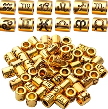 60pcs Zodiac Signs Alloy Constellation Spacer Beads for Bracelet Necklace Jewelr