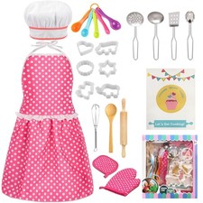 Kids Cooking Baking Set , Kids Kitchen Pretend Play Toys, Children Chef Role ...