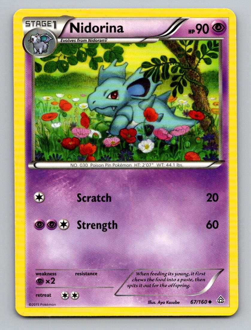 Nidorina 67/160 Uncommon Primal Clash Pokemon Lightly Played