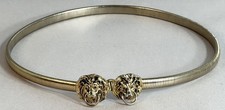 Vintage Gold Tone Snake Chain Belt Double Lion Head Clasp Wrap Waist Belt