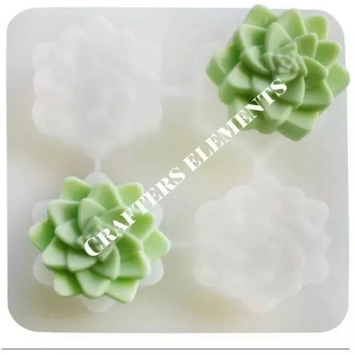 SET OF 4 molds Silicone Cactus Succulent Mold soap Shampoo Bars 4 Cavity USA
