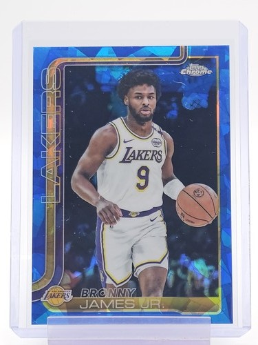BRONNY JAMES JR. 2025-26 TOPPS CHROME BLUE SAPPHIRE REFRACTOR #182 LAKERS Q7421