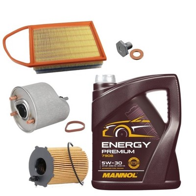 OIL AIR FUEL SERVICE KIT & 5L MANNOL FOR CITROEN BERLINGO BOXBODY 1.6 HDI 2010+