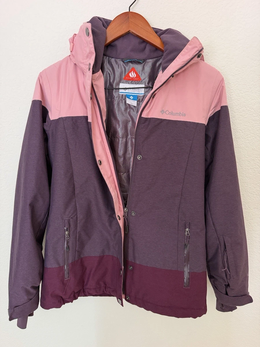 Columbia OMNI-HEAT ダウンジャケットキッズ Mネイビーピンク 美品