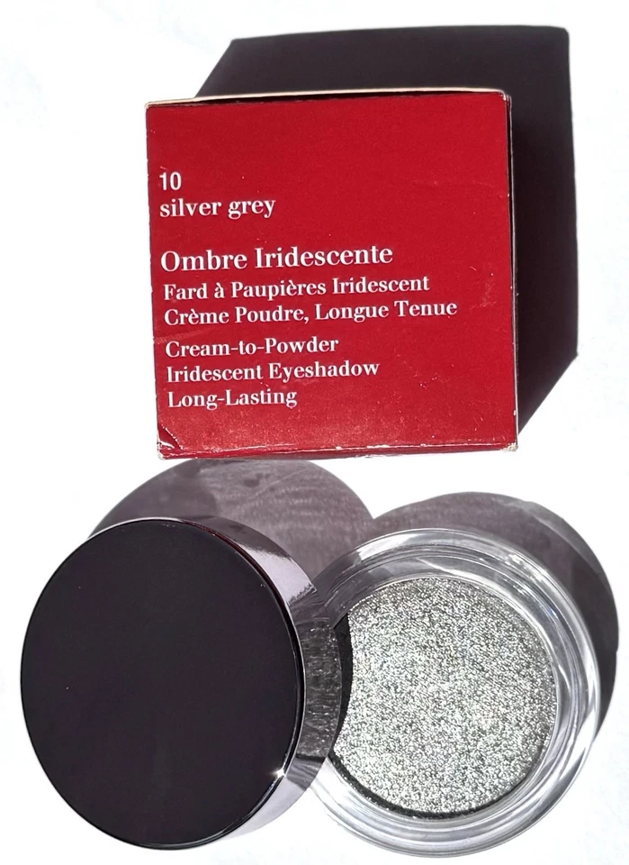 Clarins Ombre Iridescente Cream-to-Powder Iridescent Eyeshadow 10 Silver Grey 7g - Bild 4 von 4