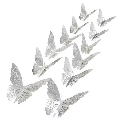  12 PCS Raumdekoration Schmetterlings-Wandtattoos Wohnzimmer Wandaufkleber
