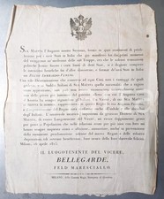 1815 MILANO Regno Lombardo-Veneto - Generale BELLEGARDE luogotenente del vicerÃ