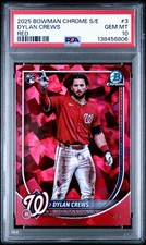 2025 Bowman Chrome Sapphire Dylan Crews Variation RC Red Refractor /5 PSA 10