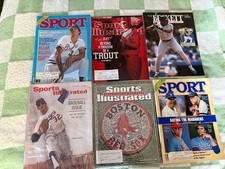 SPORTS ILLUSTRATED AND OTHER BASEBALL COVERS  LOT OF 6  LABELED USED