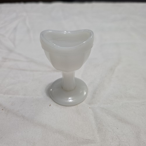 Vintage Milk Glass Eye Wash Cup Pedestal Footed Medical Glassware