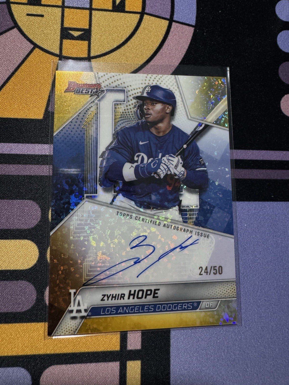 2025 Bowman's Best Zyhir Hope #B25-ZH Auto Gold Mini Diamond Refractor /50