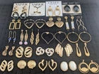 Vintage Gold Tone Earrings Lot TRIFARI AVON NAPIER MONET CHAPS 24 Pairs