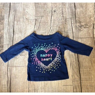 Carter s Baby Girls  Happy Heart  Long Sleeve Top Size 3 Months