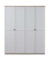 WeißEr 4-TüRiger Kleiderschrank Holz Jugendschrank Jugendzimmer Schlafzimmer