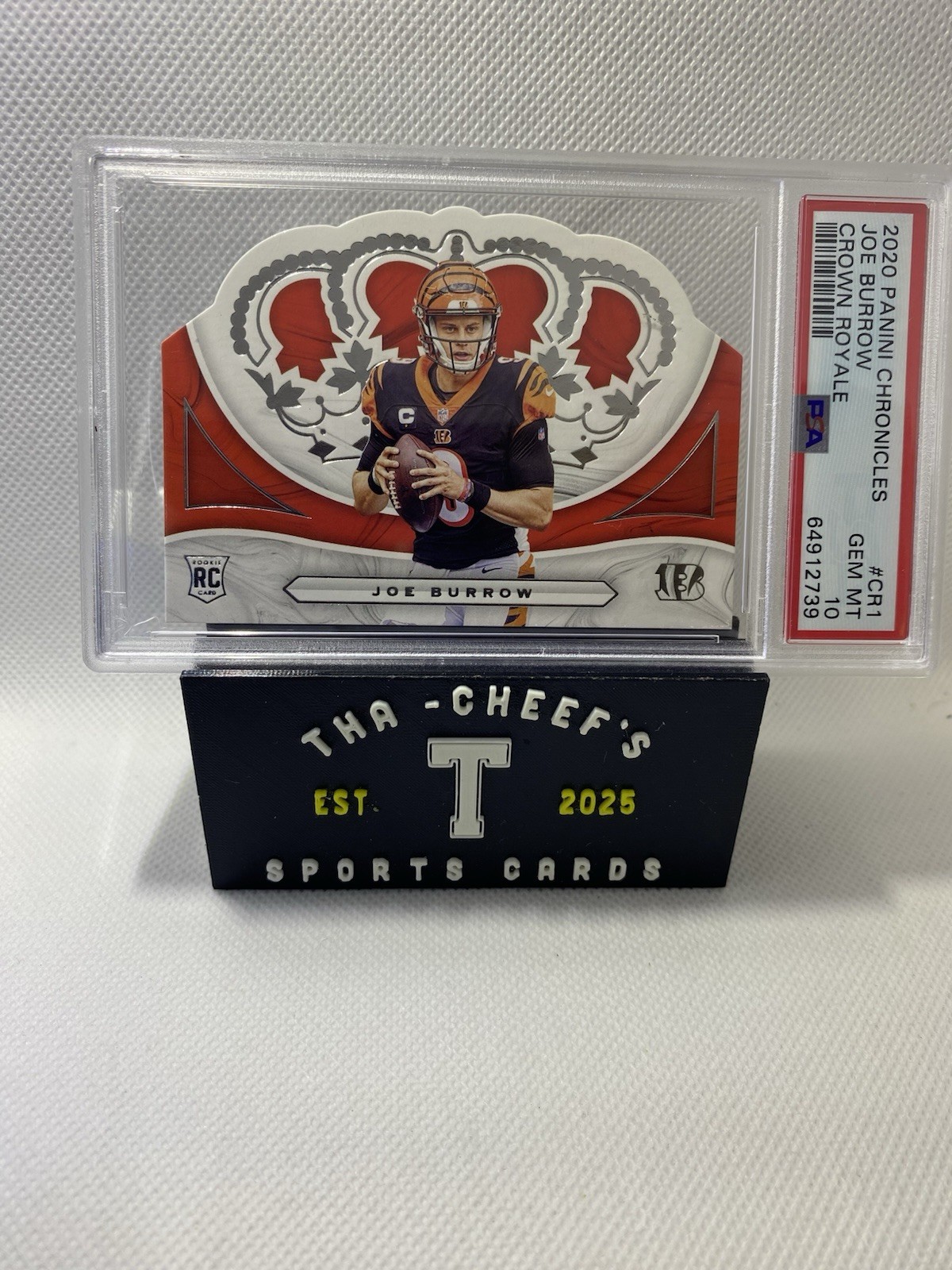 2020 Panini Chronicles - Crown Royale Joe Burrow (RC) PSA 10