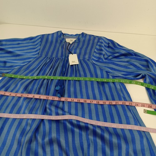 Printfresh Vintage Stripe On The Scene Tunic Dress Size M Women Preppy Tassels - Picture 11 of 14