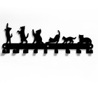 Schlüsselbrett Metall Schlüsselleiste Schlüsselablage 18 cm Wand Deko Katzen