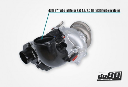 VAG 1.8/2.0 TSI (MQB) Turbo inletpipe, Red hose, OEM Turbo, do88 Airbo - Picture 2 of 5