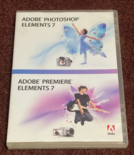  VERY GOOD Adobe Photoshop Elements 7  Premiere Elements 7 2 Discs