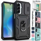 For Samsung Galaxy A26 5G Case, Ring Holder Stand Slide Camera + Tempered Glass