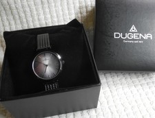 DUGENA - gepflegte schwarze Armbanduhr - Keramikring - Saphirglas - 32mm -